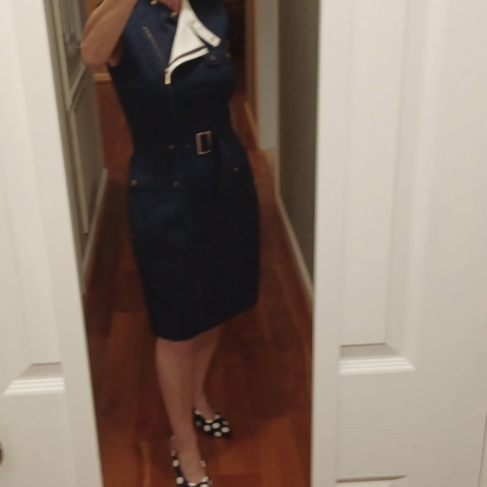 Ellen Tracy Gorgeous Navy Sheath